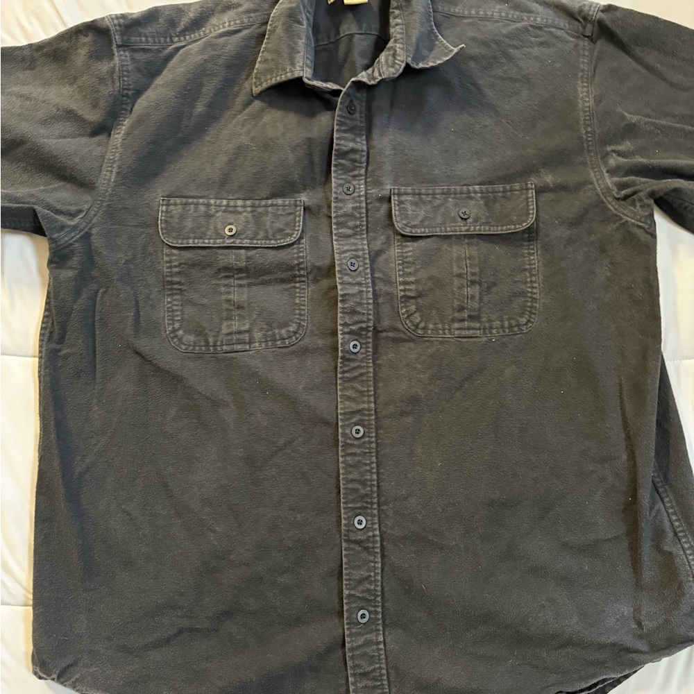 Cabela’s Deerskin Soft Chamois Shirt XL Tall Black Button Up Workwear Outdoor